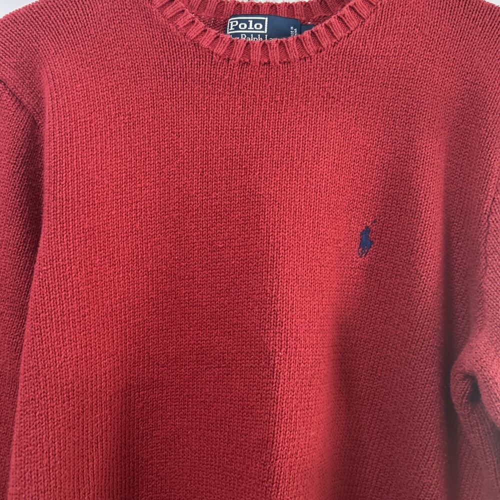 Polo Ralph Lauren Men's Polo Logo Pullover Sweater, Medium, Red, 100% Cotton